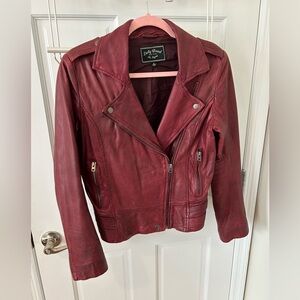 Lucky Brand Women's Burgundy Leather Jacket